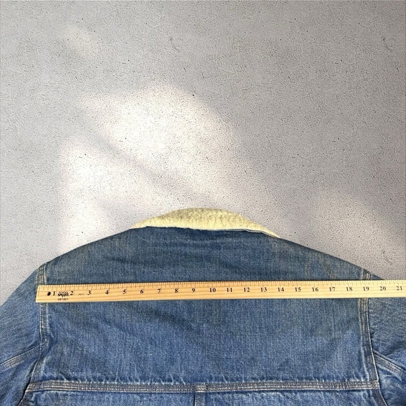 Vintage 70s Carhartt Denim Sherpa Barn Chore Coat Jacket Men's 42 USA - Picture 7 of 8